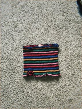 Heart Hips Striped Tube Top - Pink, Blue, Green, Yellow & Black